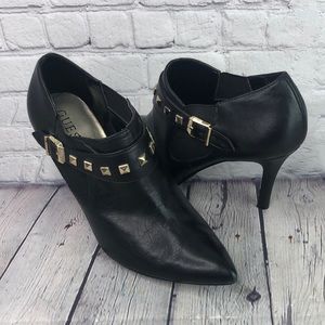 Guess black ankle booties heel rocker pointed toe